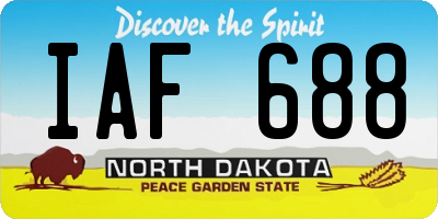 ND license plate IAF688