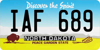 ND license plate IAF689