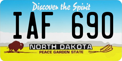 ND license plate IAF690