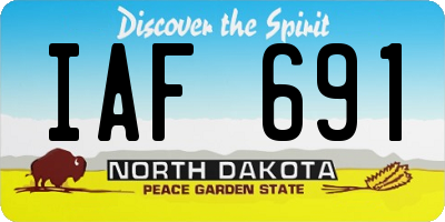 ND license plate IAF691