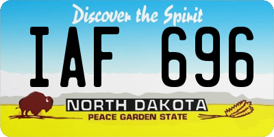 ND license plate IAF696