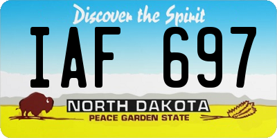 ND license plate IAF697