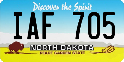 ND license plate IAF705