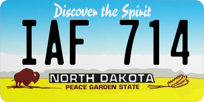 ND license plate IAF714