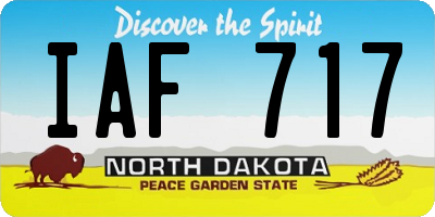 ND license plate IAF717