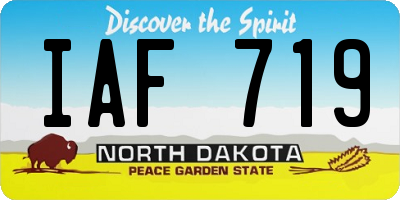 ND license plate IAF719