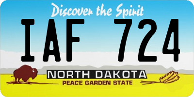 ND license plate IAF724