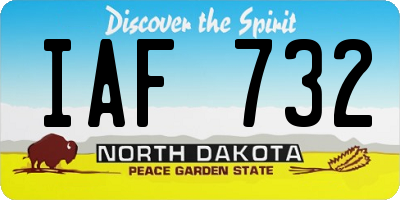 ND license plate IAF732