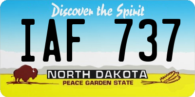 ND license plate IAF737