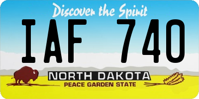 ND license plate IAF740