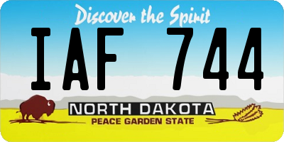 ND license plate IAF744