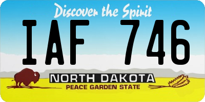 ND license plate IAF746