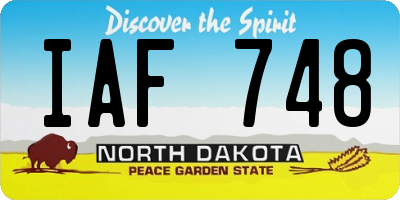 ND license plate IAF748