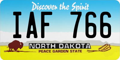 ND license plate IAF766