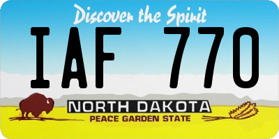 ND license plate IAF770