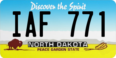 ND license plate IAF771