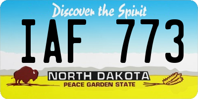 ND license plate IAF773