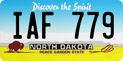 ND license plate IAF779