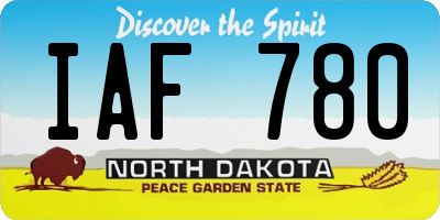 ND license plate IAF780