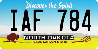 ND license plate IAF784