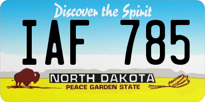 ND license plate IAF785