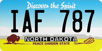 ND license plate IAF787