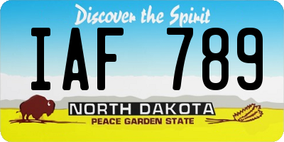 ND license plate IAF789