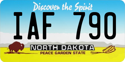 ND license plate IAF790