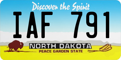 ND license plate IAF791