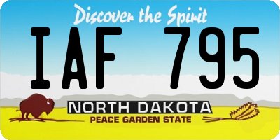 ND license plate IAF795