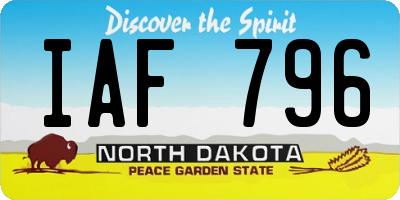 ND license plate IAF796