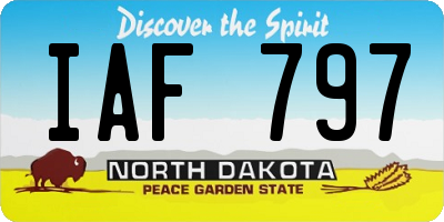 ND license plate IAF797