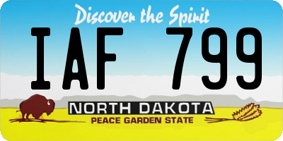 ND license plate IAF799