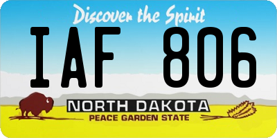 ND license plate IAF806