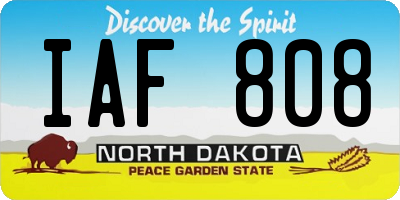 ND license plate IAF808