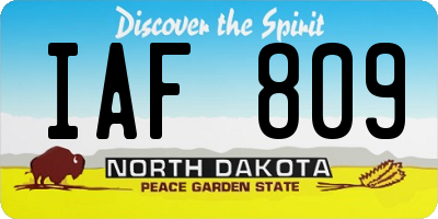 ND license plate IAF809