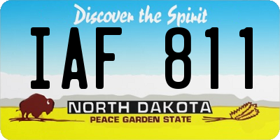 ND license plate IAF811