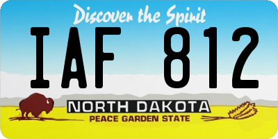 ND license plate IAF812