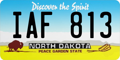 ND license plate IAF813