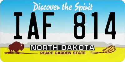 ND license plate IAF814