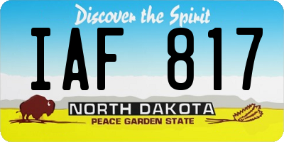 ND license plate IAF817