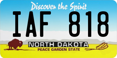 ND license plate IAF818