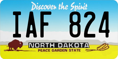 ND license plate IAF824