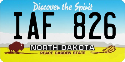 ND license plate IAF826
