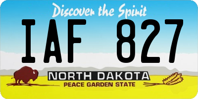 ND license plate IAF827