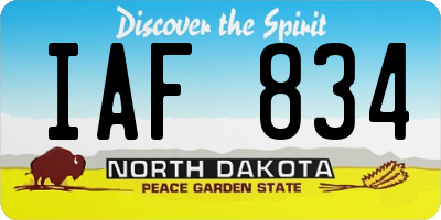 ND license plate IAF834