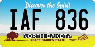 ND license plate IAF836