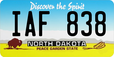 ND license plate IAF838