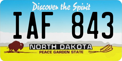 ND license plate IAF843