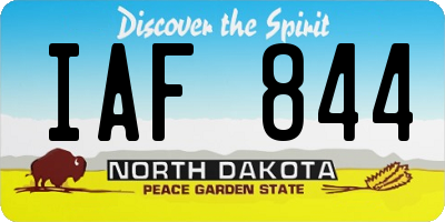 ND license plate IAF844